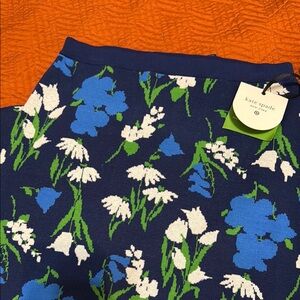 Kate Spade White and Blue Mini Pencil Skirt